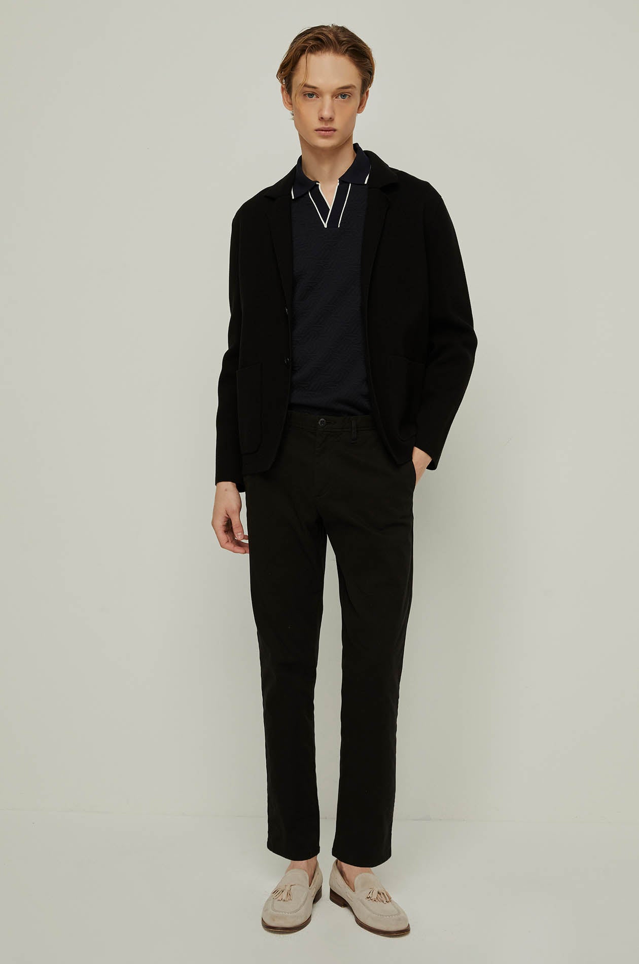 R MONOGRAM WITH CONTRAST PIPING POLO