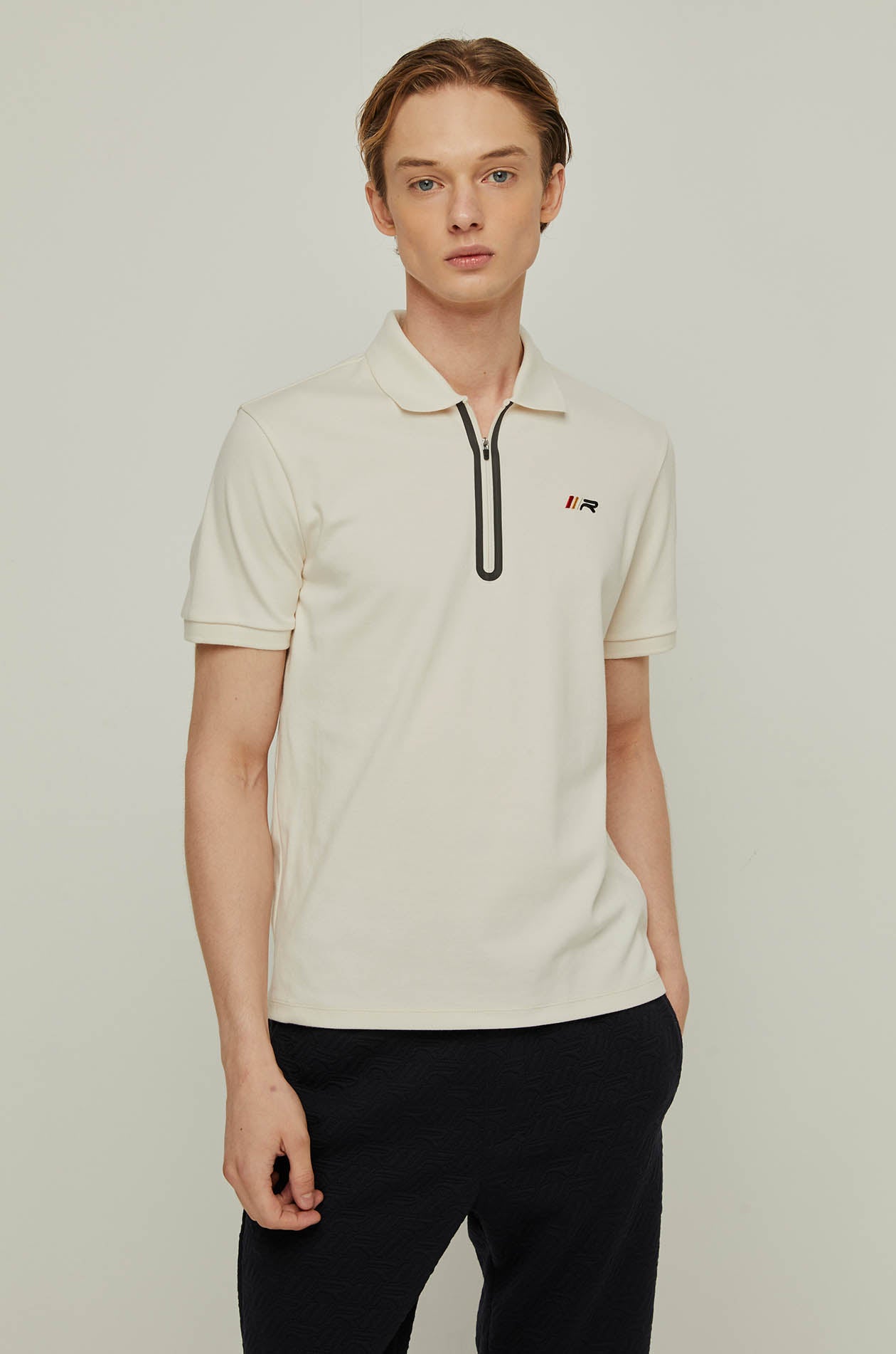 RIR RACING LOGO HALF-ZIP POLO