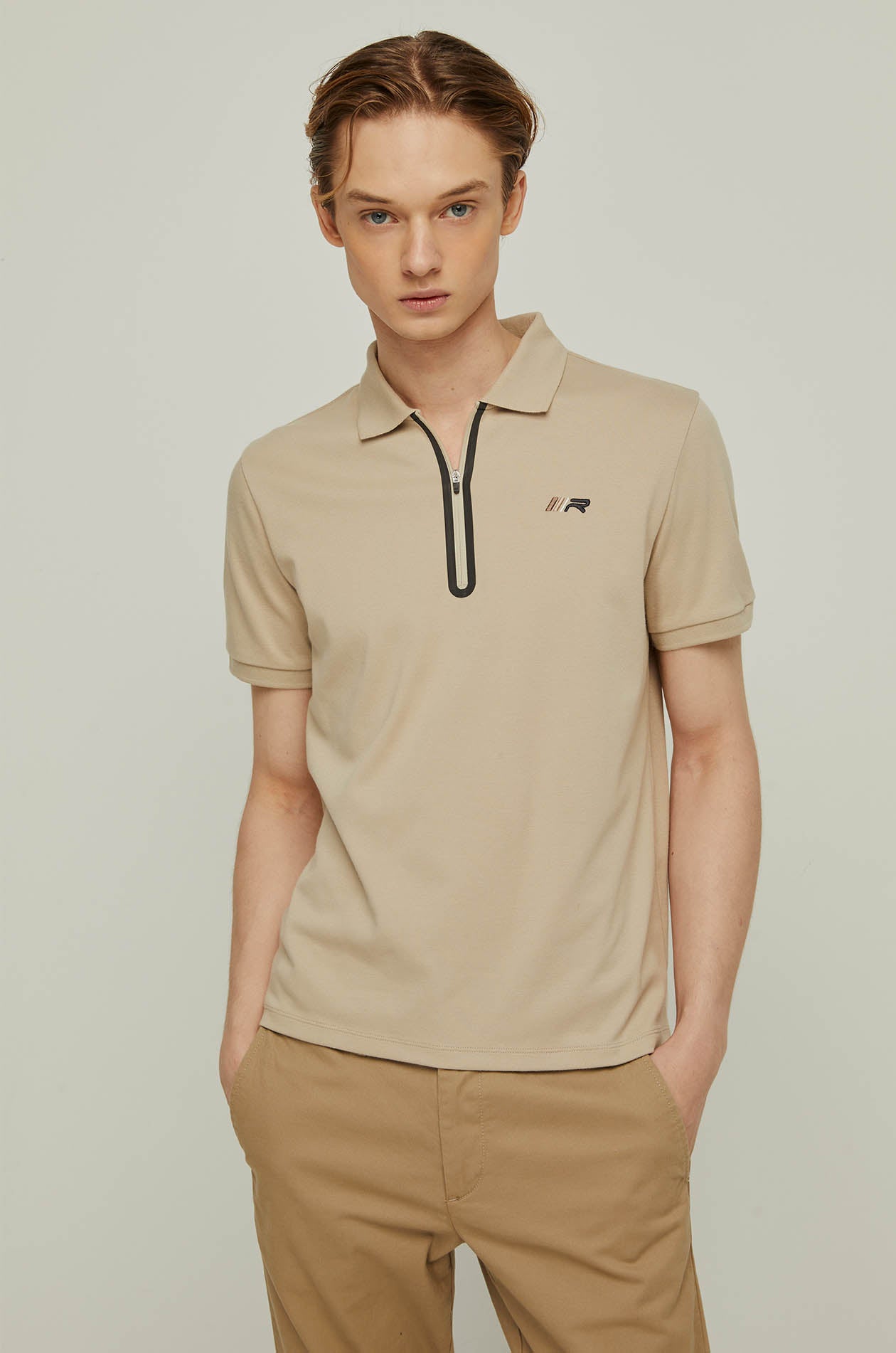 RIR RACING LOGO HALF-ZIP POLO
