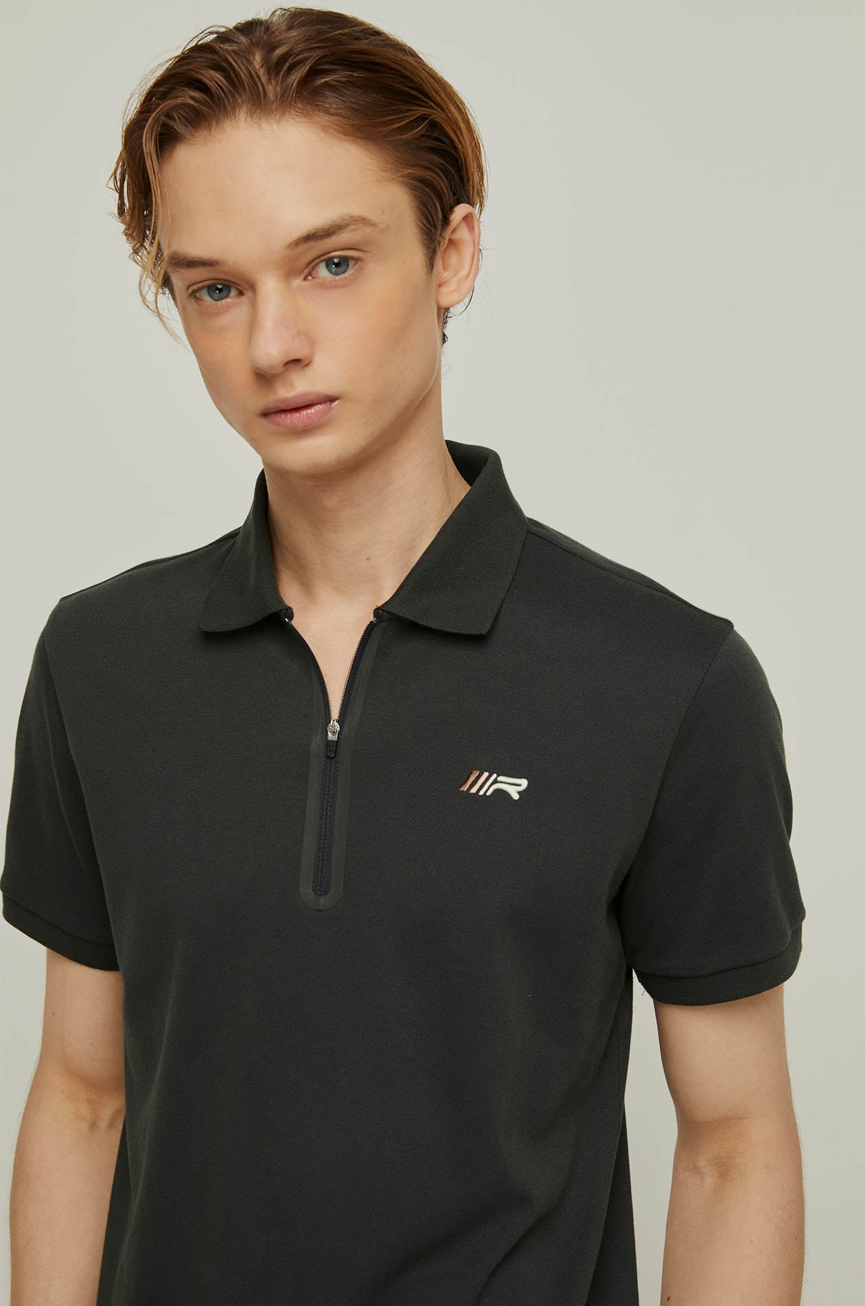 RIR RACING LOGO HALF-ZIP POLO