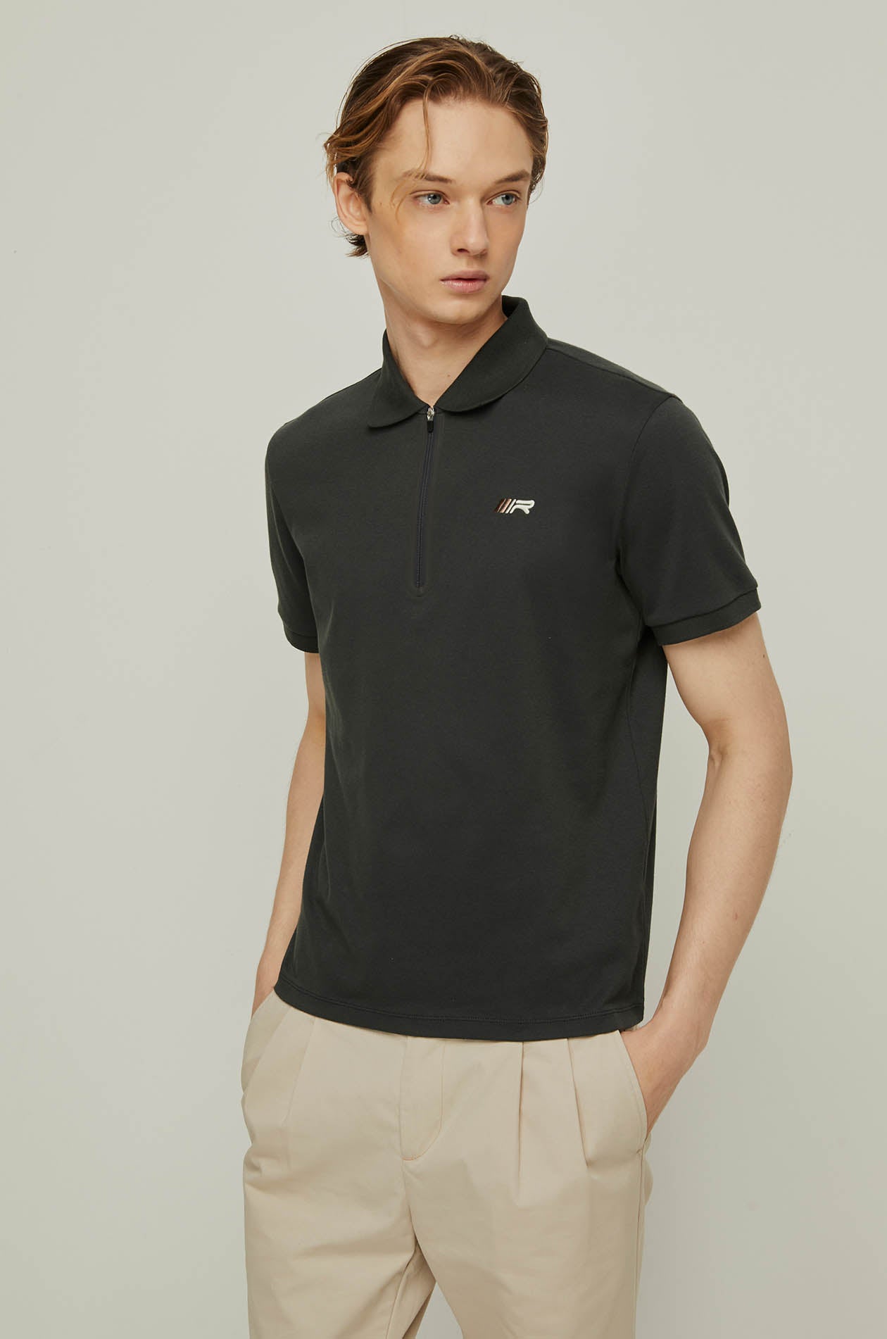 RIR RACING LOGO HALF-ZIP POLO