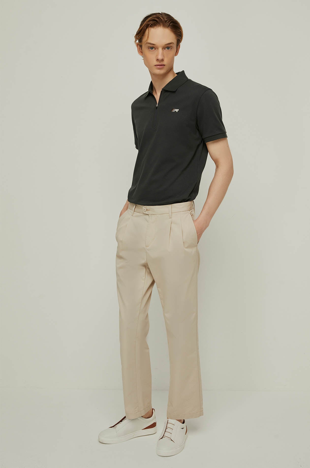 RIR RACING LOGO HALF-ZIP POLO