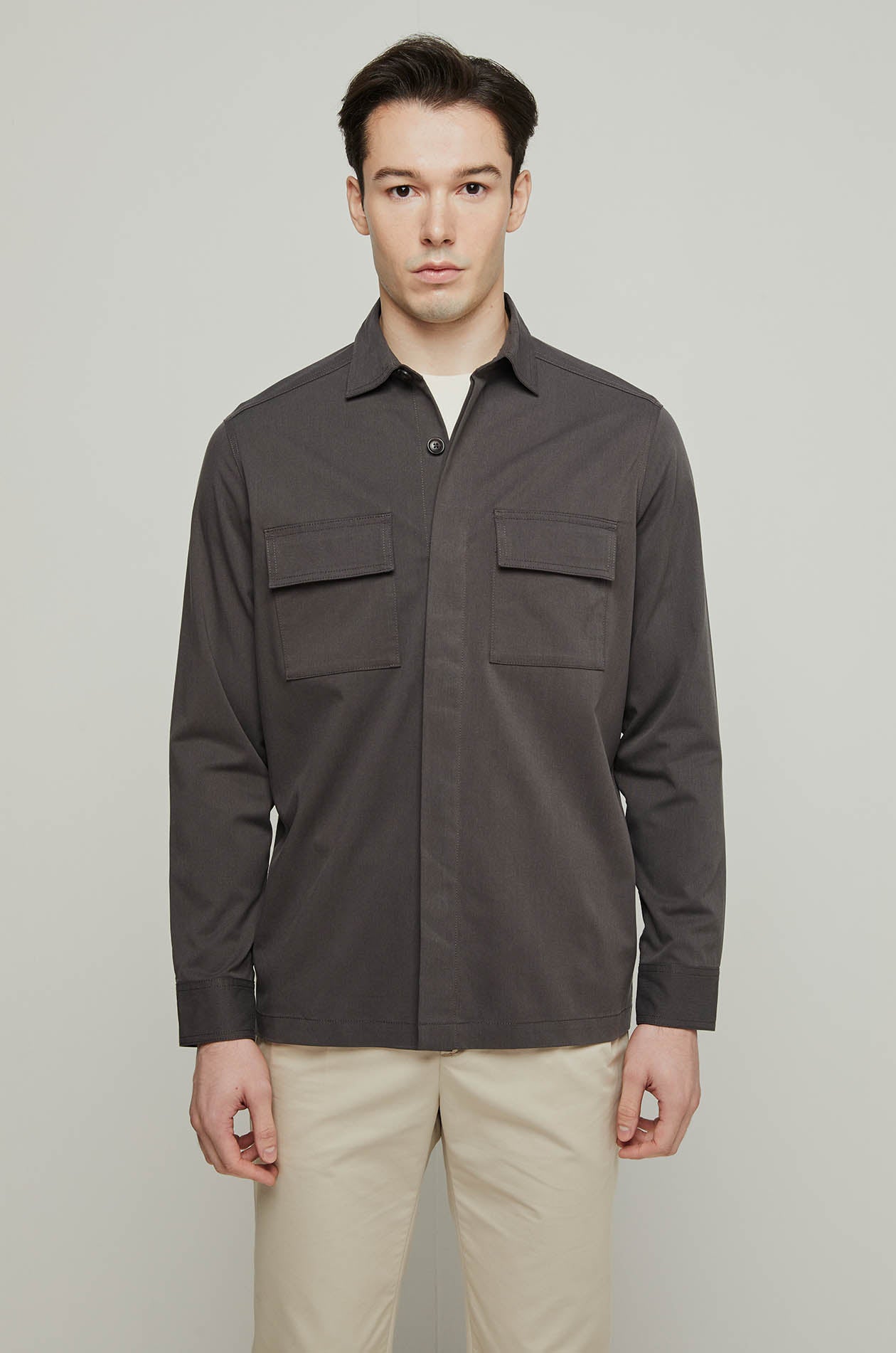 TWILL DOUBLE POCKET OVERSHIRT