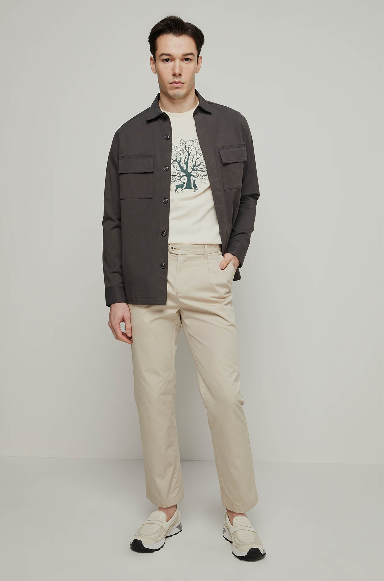 TWILL DOUBLE POCKET OVERSHIRT
