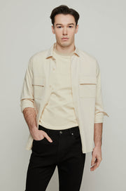 STRIPED JACQUARD COLLAR TEE