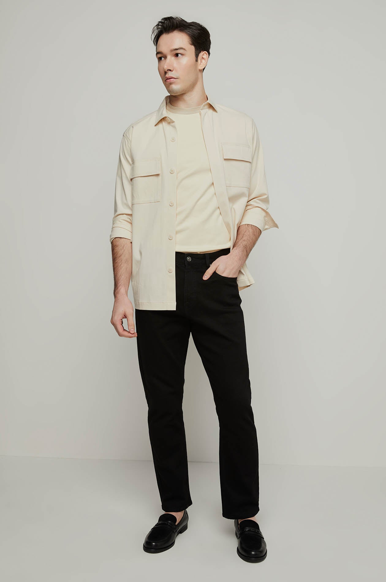 STRIPED JACQUARD COLLAR TEE