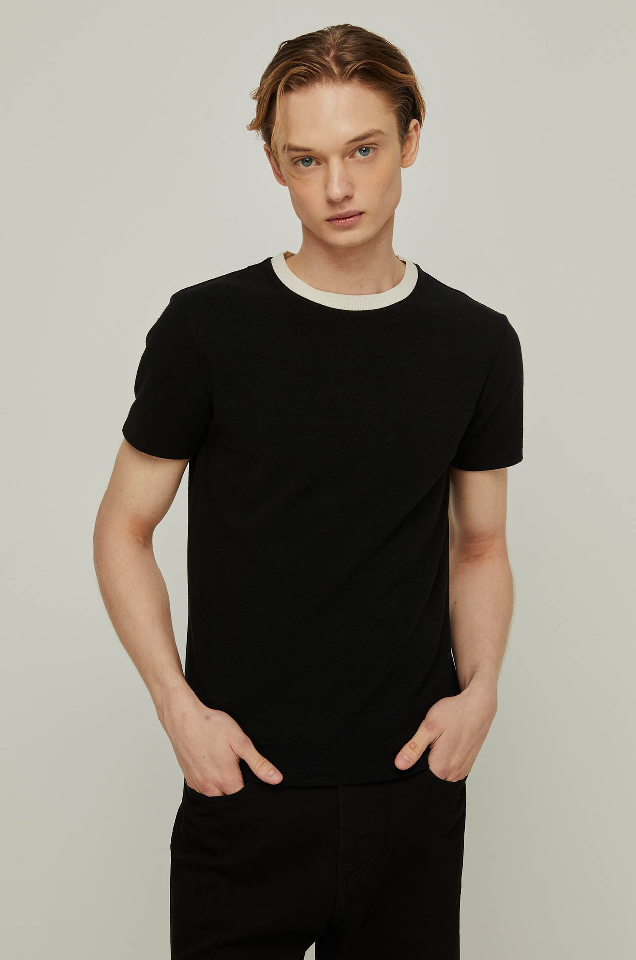 CONTRAST TRIM COTTON TEE