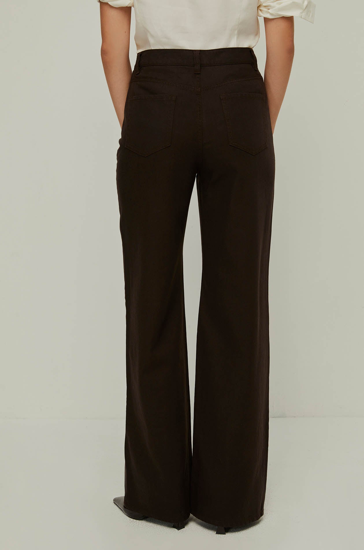 BASIC HIGH WAIST WIDE LEG PANTS