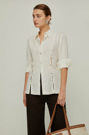 WAIST BUTTON BLOUSE