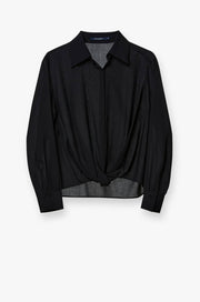 FRONT TWIST DRAPE BLOUSE