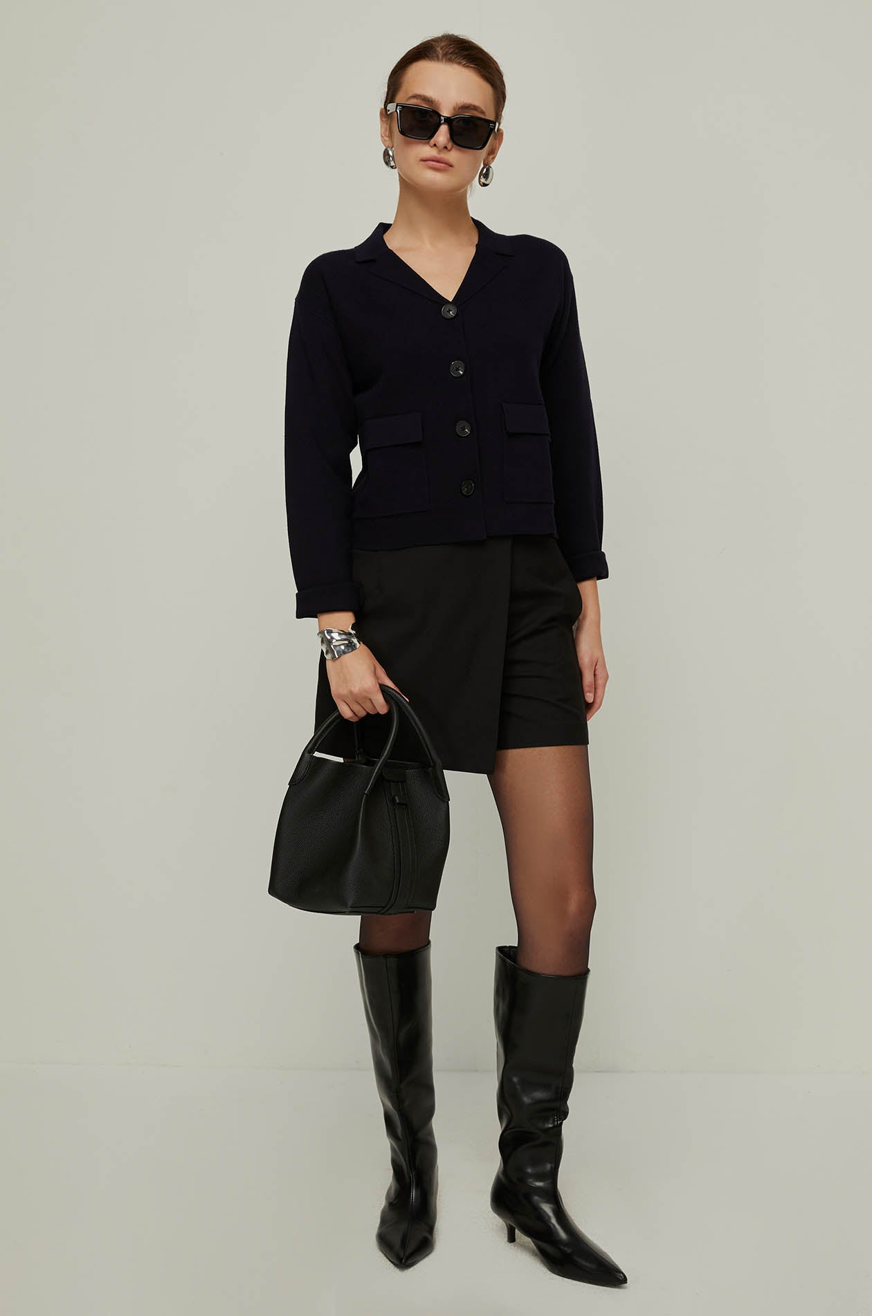 CROPPED KNIT BLAZER