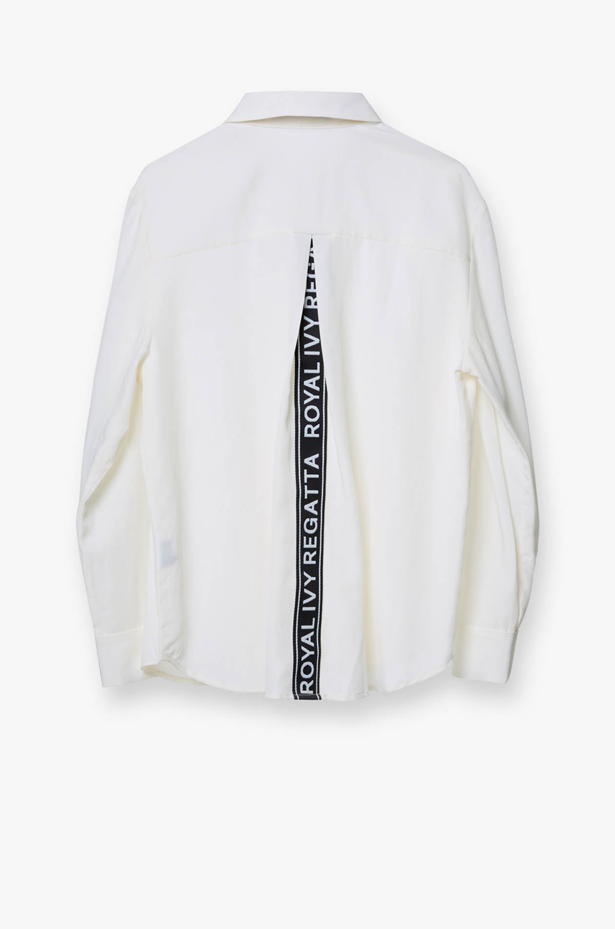 LONG SLEEVE SHIRT WITH BACK LOGO PLEAT