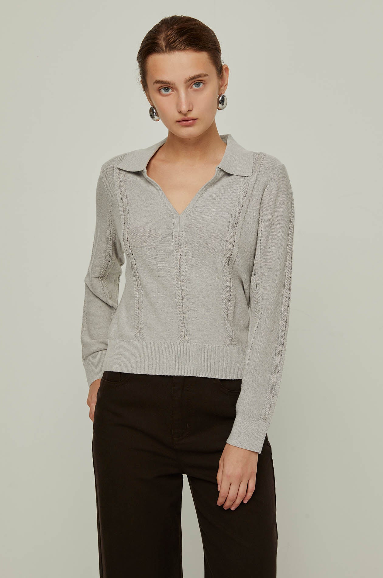 LONG SLEEVE KNITTED TOP