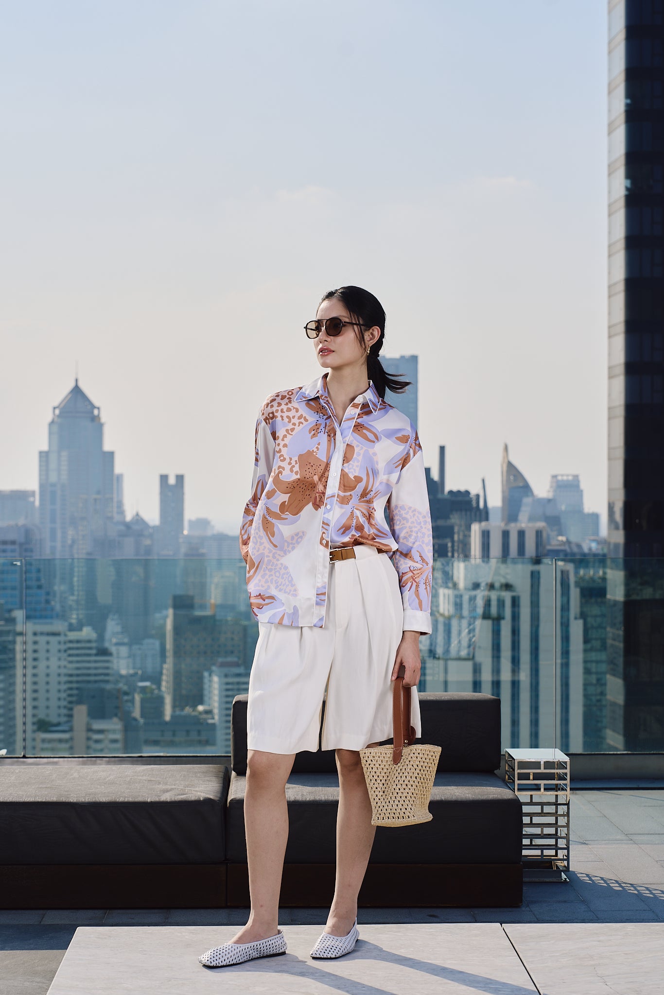 ABSTRACT FLORAL PRINT SHIRT