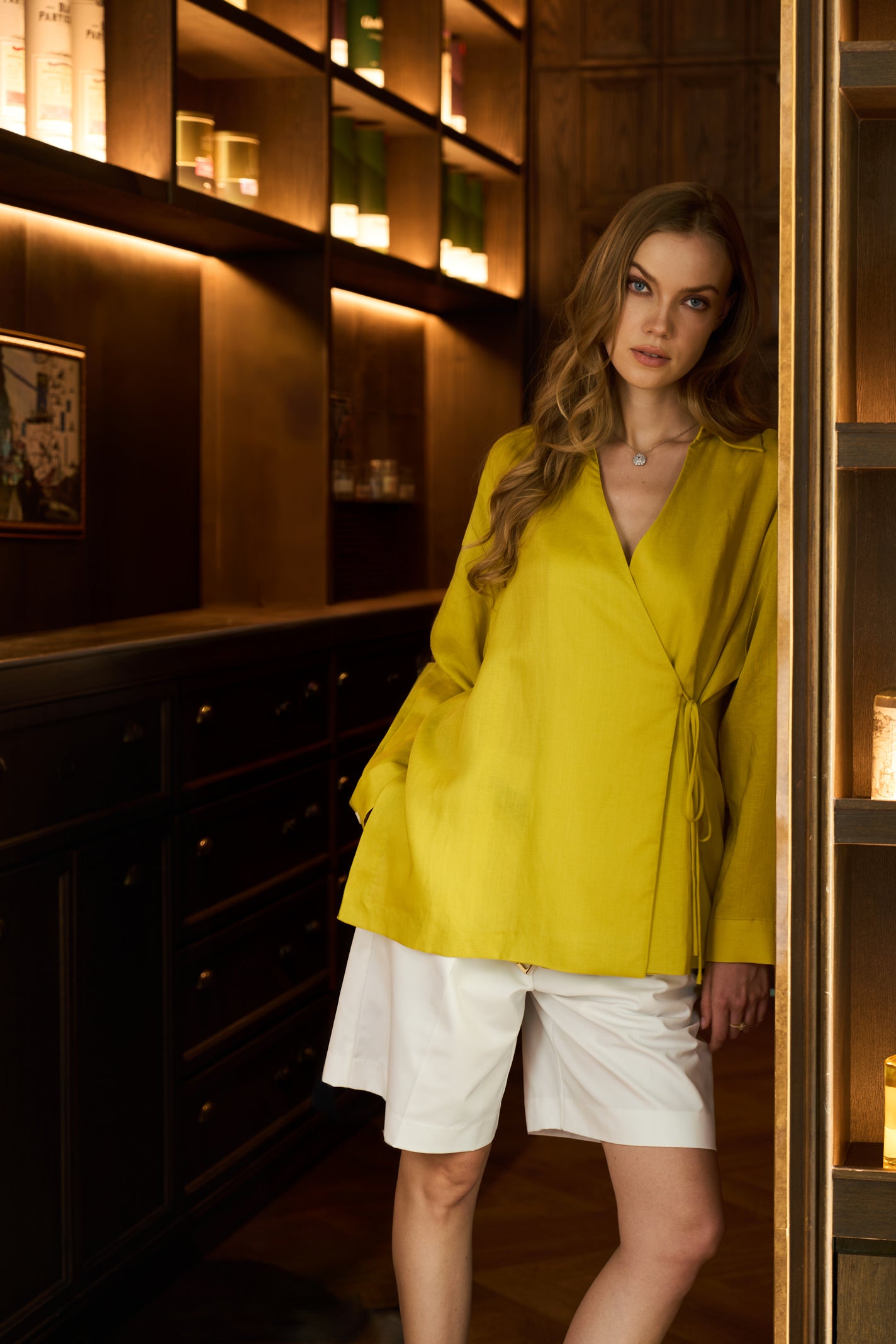WRAP TIE LONG SLEEVE BLOUSE