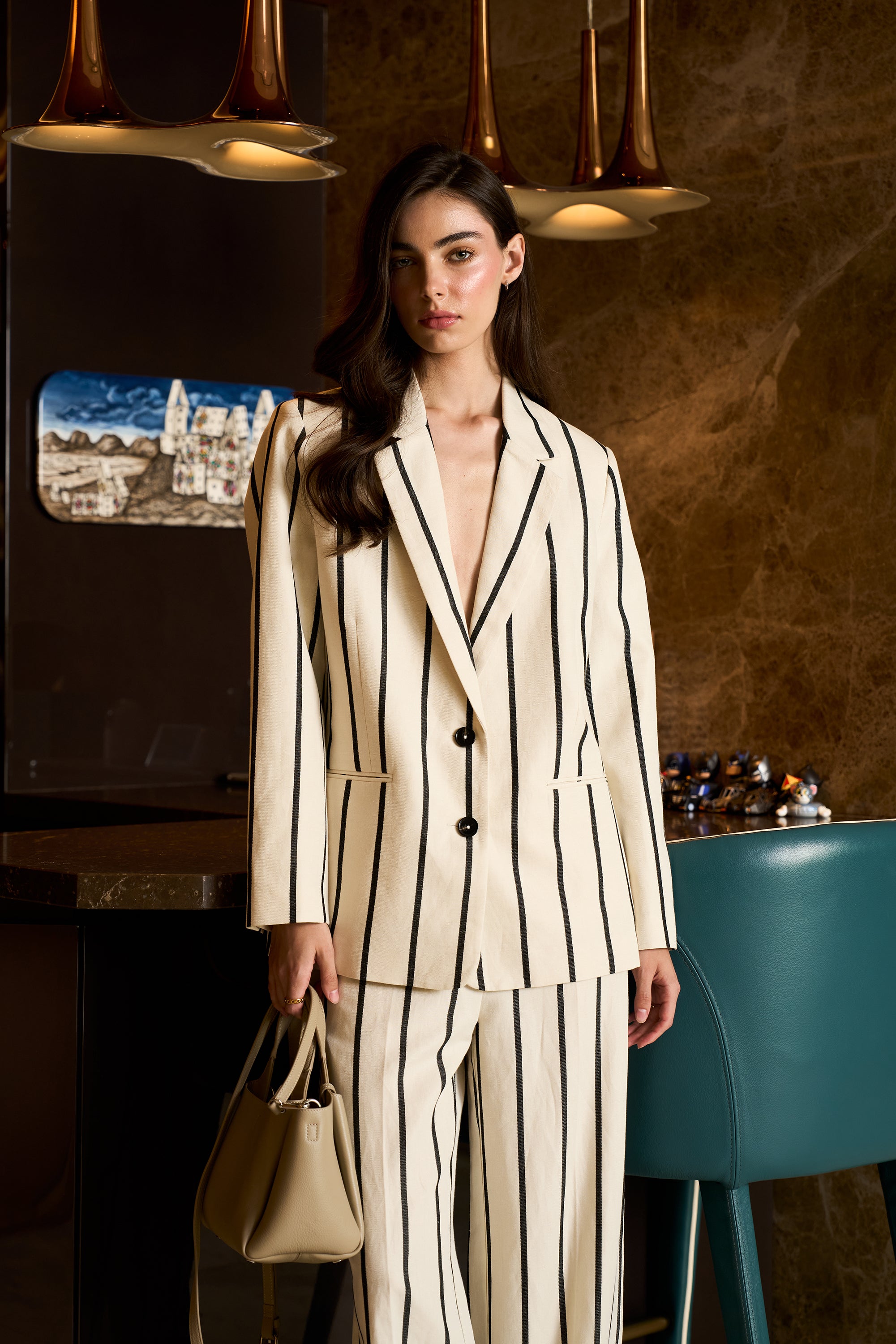 STRIPED TAILORED BLAZER