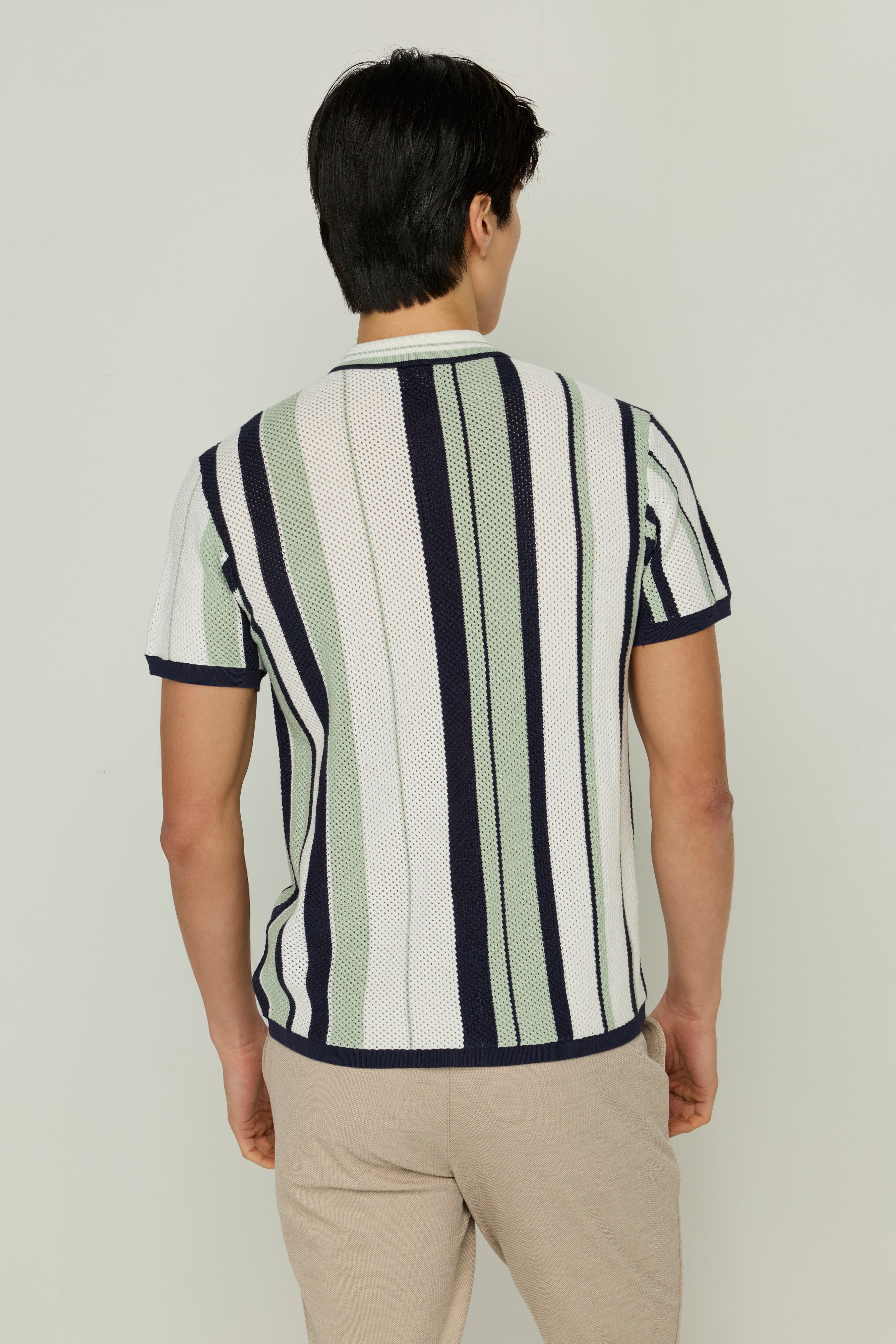 STRIPED SHORT SLEEVE POLO SHIRT