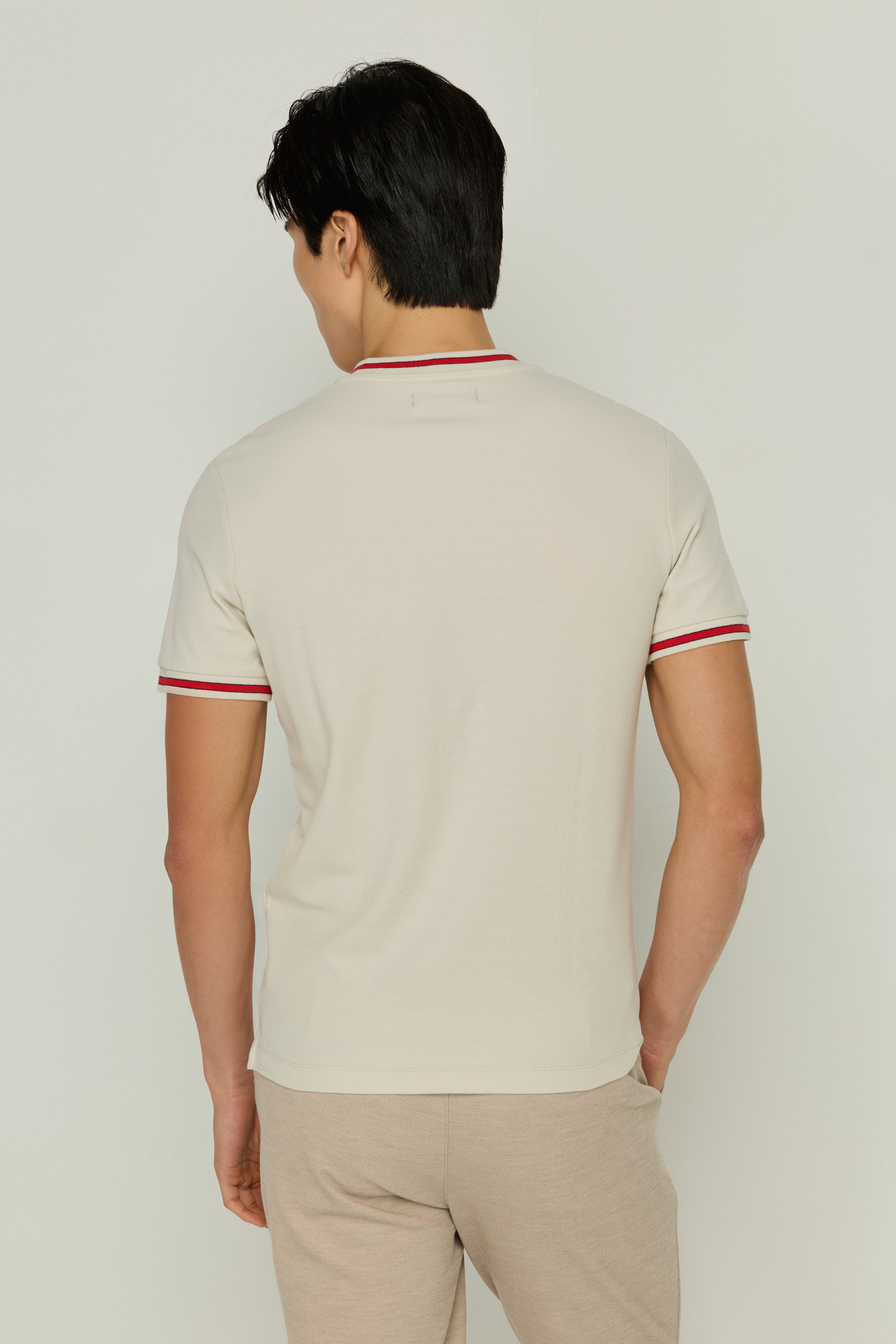 ZIPPER HENLEY SHIRT PIQUE