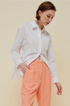 CROPPED TIE BACK SHIRT