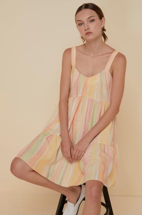 PASTEL PAINTING TIERED DRESS