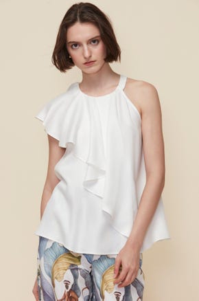 HALTER NECK TOP WITH RUFFLE 